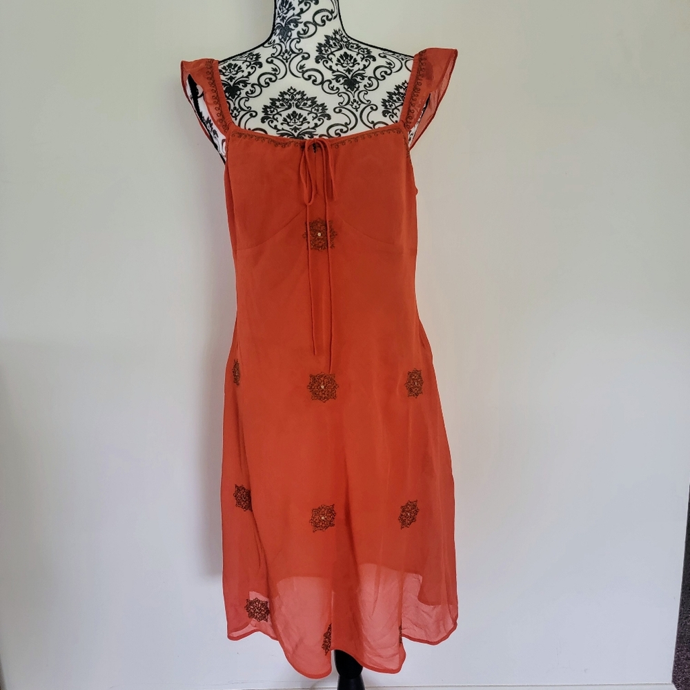 NEW YORK & CO ORANGE COCKTAIL DRESS 10